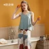 An đồng hành đồ ngủ của phụ nữ mùa hè áo vest cotton ngọt ngào thời trang giản dị quần cắt ngắn không tay quần áo ở nhà rộng rãi có thể mặc bên ngoài - Cha mẹ và con