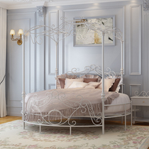 Modern minimalist Princess Bed Iron Bed European-style Luxury Double Bed Couple New Wedding Network Red Bed Round Bed