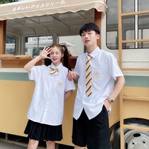 JK full set shirt short sleeve male and female campus wind graduation season banfu English-style insignia loose DK Thai uniform big code