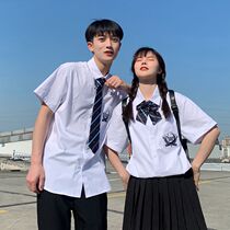 dk uniform men and women set jk embroidered shirt college style class uniform short sleeve 2021 Ruby handsome white shirt summer