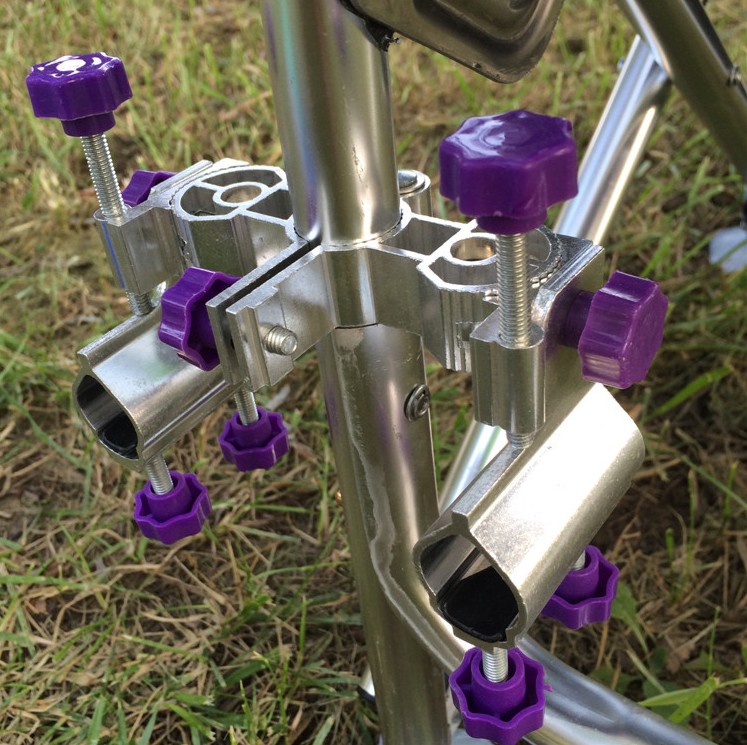 Fishing Chair Cannons Aluminum Alloy Double Gun Bench Thickened Twin Cannons Stand Gun Table Bracket Fishing Gear Fishing Accessories