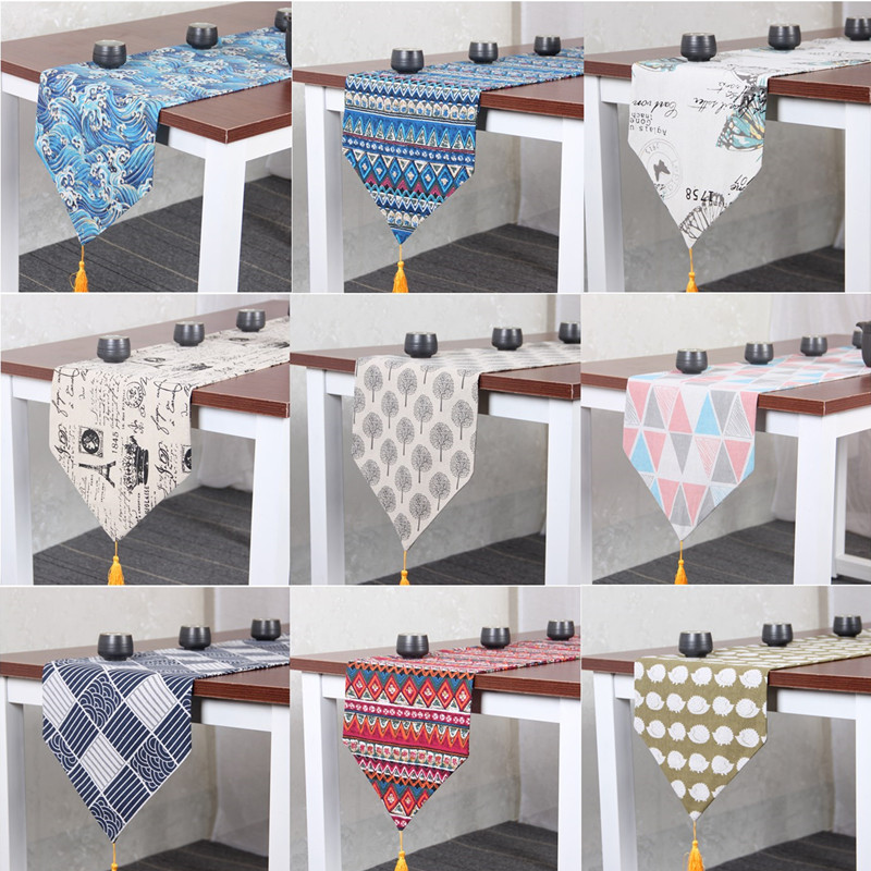 Nordic Chinese Japanese modern simple cotton and linen tea mat tea mat TV cabinet table fabric bed flag table flag tea table cloth