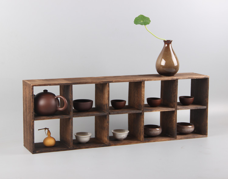Đốt cháy paulownia tách trà giữ bộ tủ trà bình trà sứ
