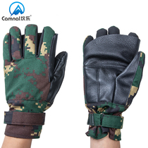 Sliding gloves climbing operation speed-down cowhide gloves sliding training gloves machine landing gloves leather wear-resistant heat insulation