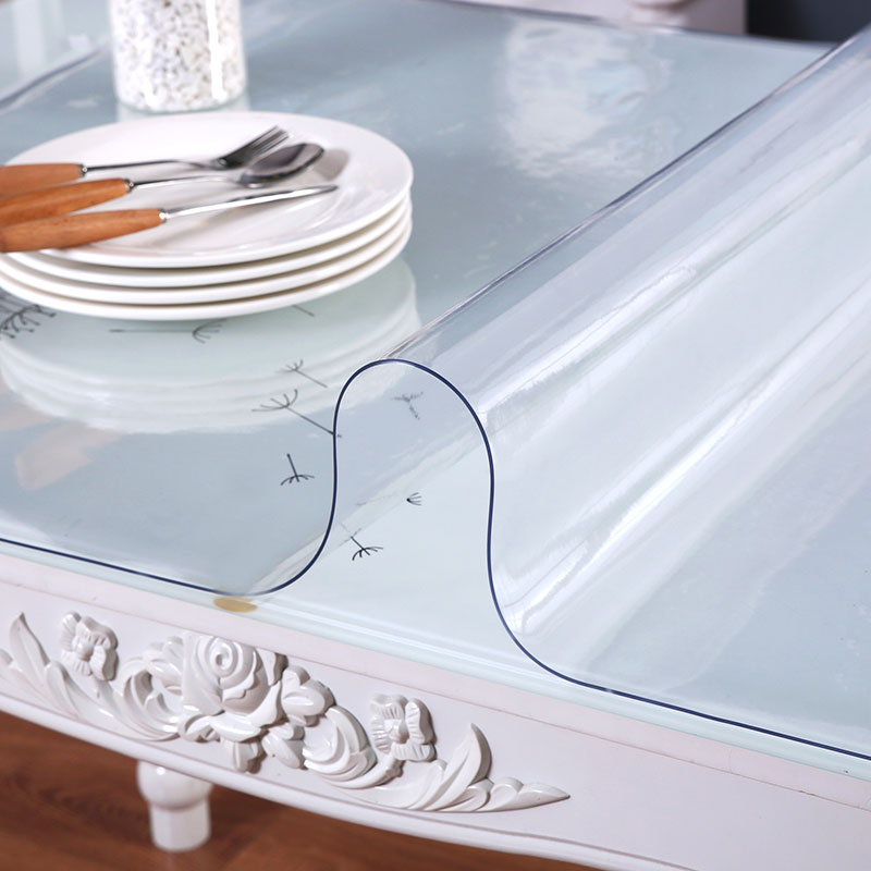 Desktop Soft glass PVC table cloth waterproof and anti-washable table cushion tea table Home Tasteless Jane about a thick water crystal plate