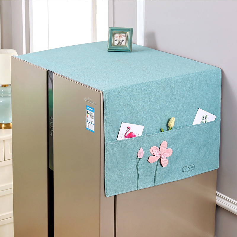 Cotton refrigerator towel dust cover cover cloth sheet opening door opening door double door new Chinese washing machine roller