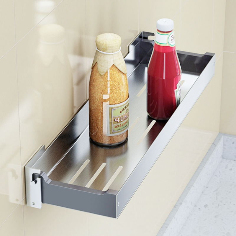 Kitchen shelf without punching 304 stainless steel flavor frame wall mounted flavor holder hanging frame