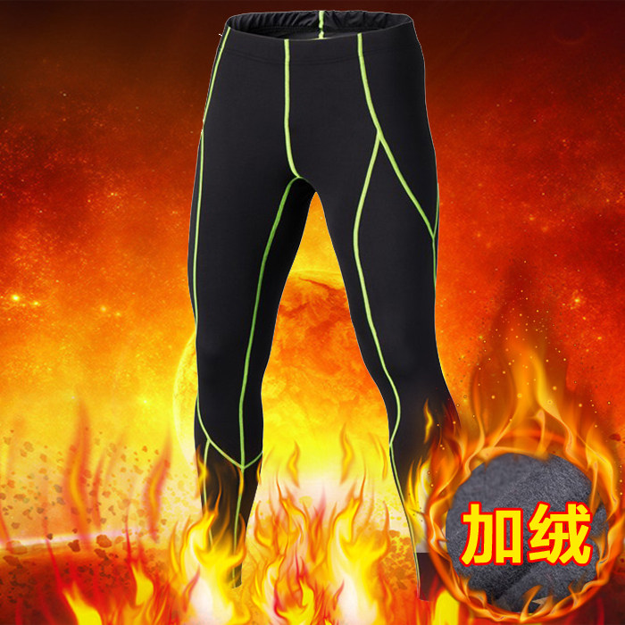 Autumn and winter velvet warm children's leggings stretch sports fitness pants Football basketball inner pants breathable men