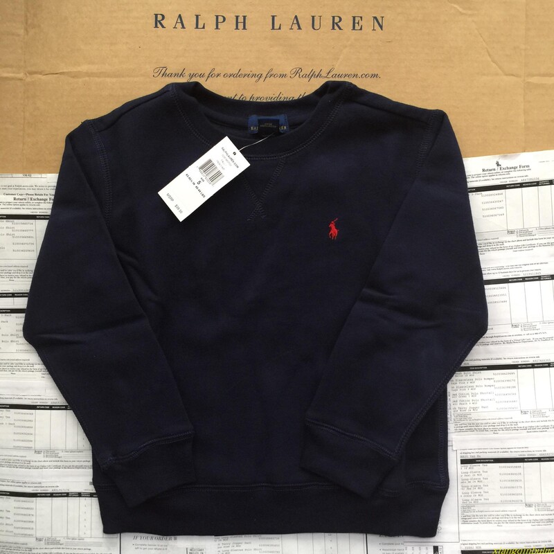 In-Stock Genuine Ralph Lauren Boys' Long-Sleeve T-Shirt with Fleece, Children's Sweatshirt, Fleece Shirt, Thermal Underwear
