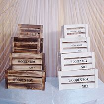 New wedding retro wood frame containing box made of old woody sensuality wedding decorated props shop window creative pendulum