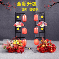 Wedding Prop Chinese Lantern Road Leading China Wind T Terri Arranged Sheep Leather Paper Iron Art Triplex Screen Palace Lamp Pendulum