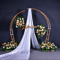 Mori Tie Wedding Prop Swing Piece Iron Art Special-Shaped Crescent Arch Door Floral Outdoor Flower Shelf Photography Cloising-shop Window Swing Piece
