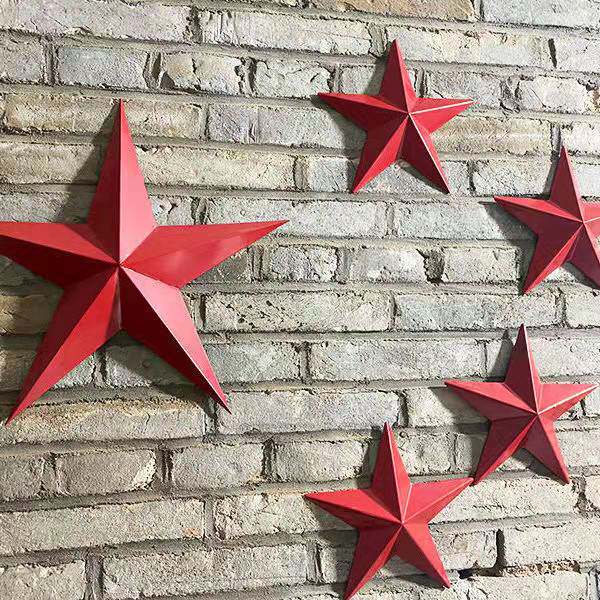 Industrial wind wall golden big five-pointed star creative iron art wall decoration three-dimensional hanging decoration bar irregular decoration pendant