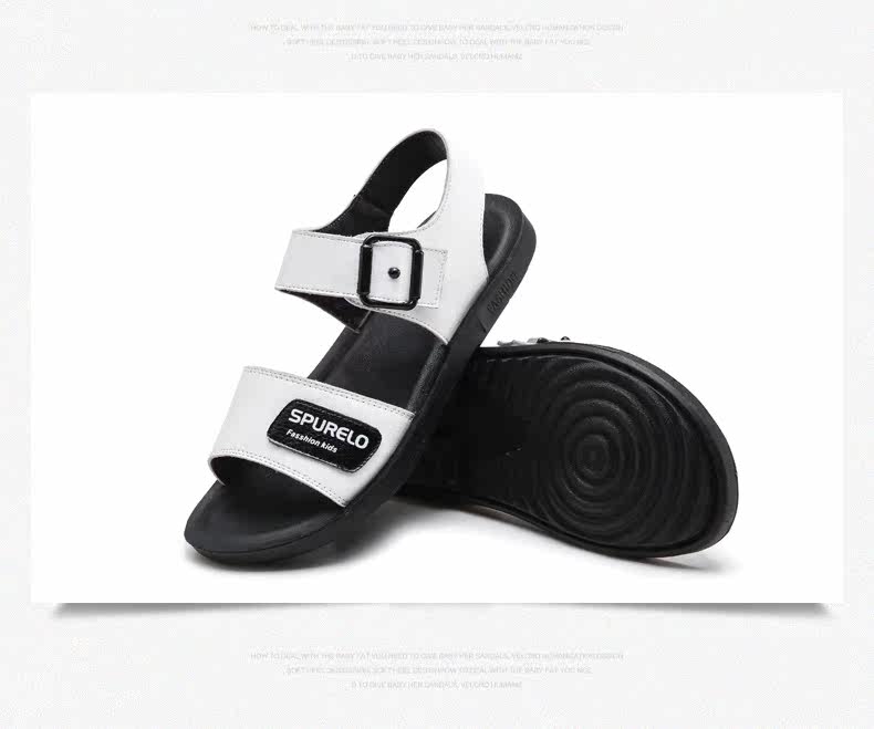 Sandales enfants en cuir de vache fendu orteil pour été - Ref 1053462 Image 36