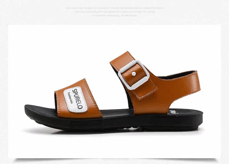 Sandales enfants en cuir de vache fendu orteil pour été - Ref 1053462 Image 30