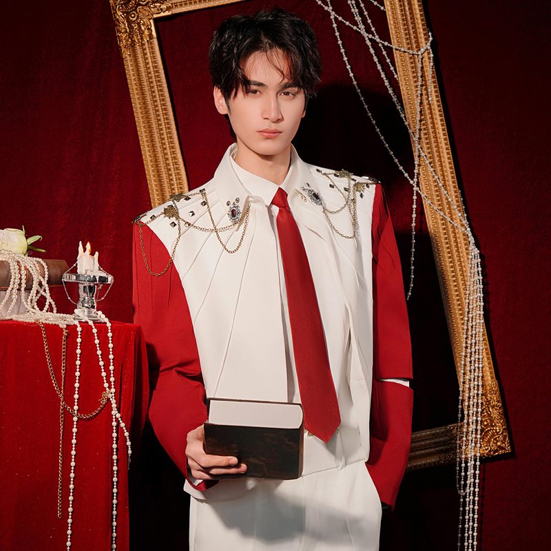 Shangjie Design Hollow-Out Dress Design with a High-End Feel, Performance Male Group Series Suit Jacket, Stage Original