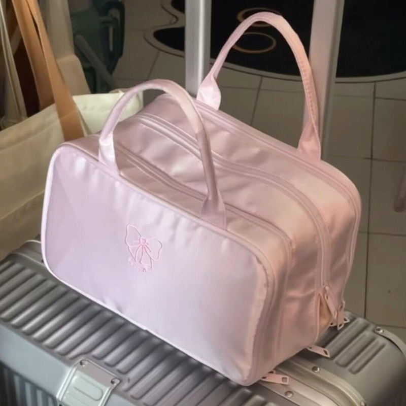 2025 New Travel Toiletry Bag Pink Portable Bag Partitioned Makeup Storage Bag Extra Large Capacity Makeup Bag for Women