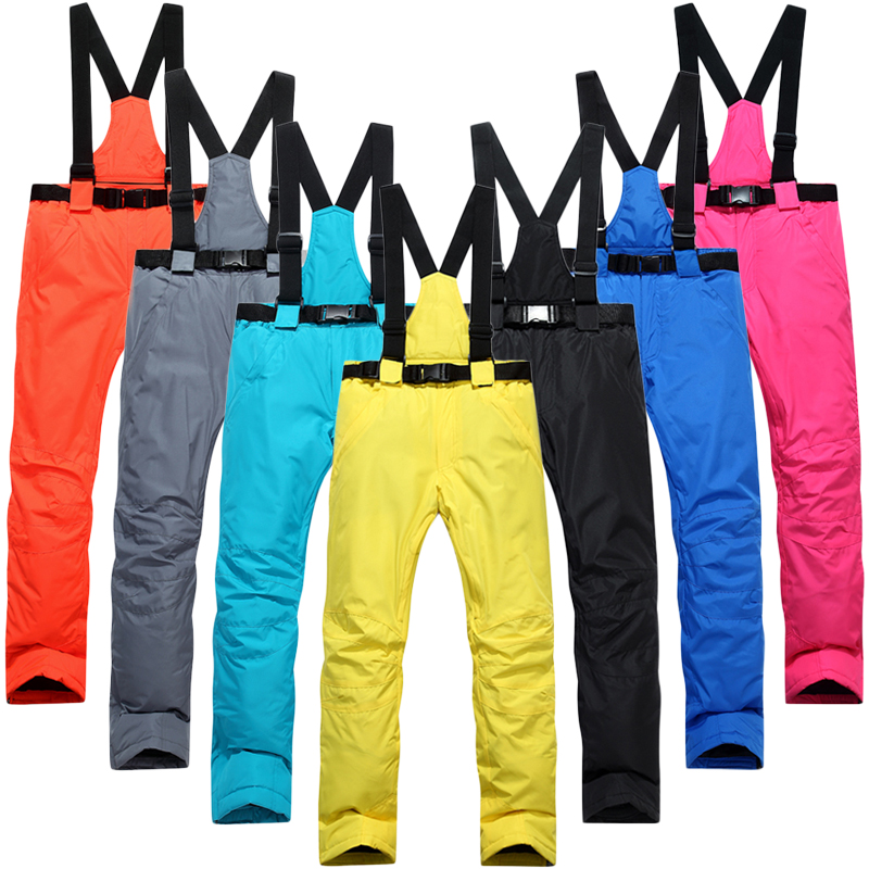 Ski pants women's male couples strap assault pants Korea outdoor winter single double board waterproof thick warm