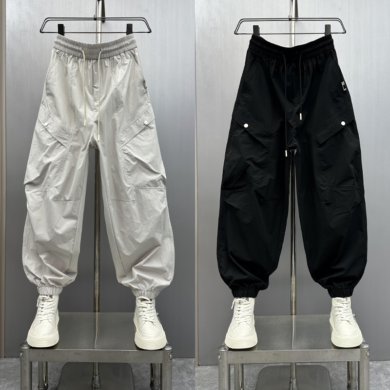 2025 Summer Thin American Style Multi-Pocket Cargo Pants Men's Loose Jogger Pants Quick-Dry Sports Pants Nine-Point Men's Trousers 2025 Summer Thin American Style Multi-Pocket Cargo Pants Men's Loose Jogger Pants Quick-Dry Sports Pants Nine-Point Men's Trousers