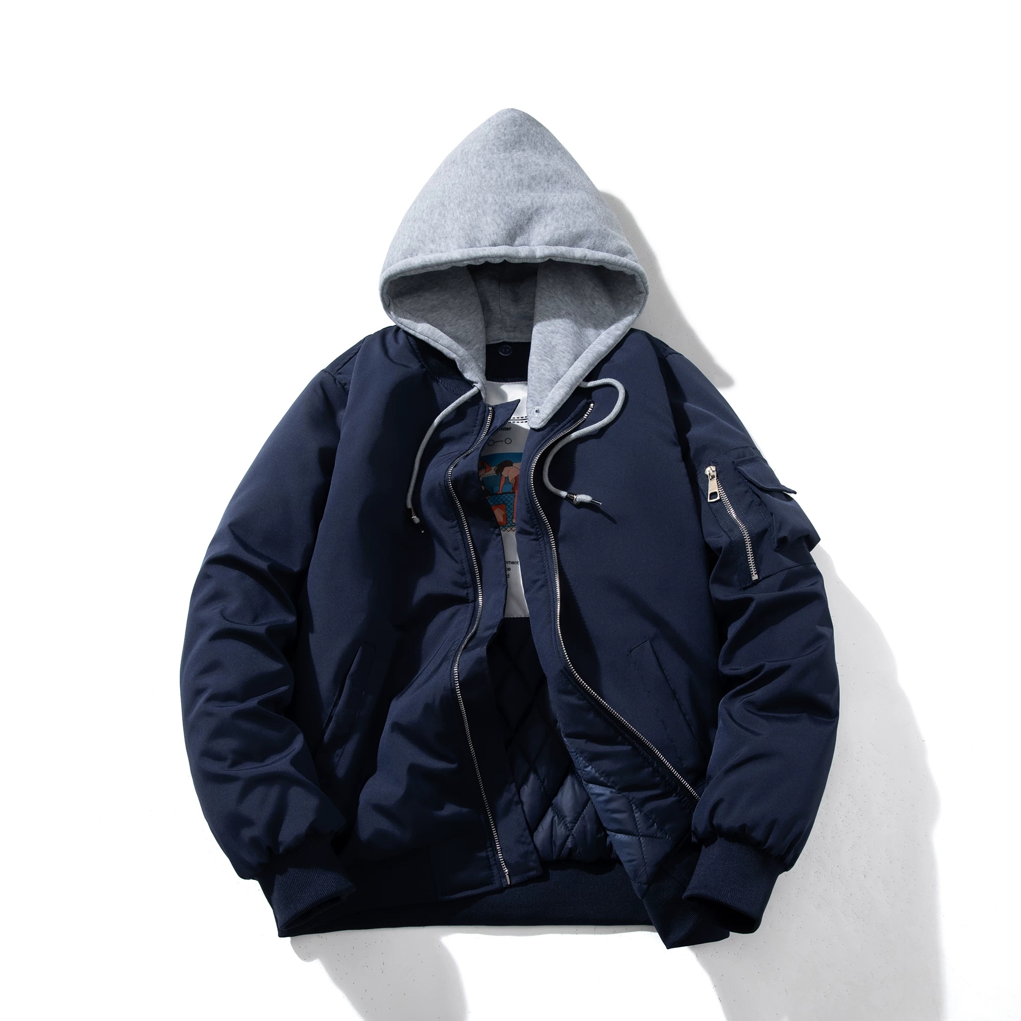 Мужская и женская куртка, синий бейсбол uniform, американский стиль, для любимого, увеличенная толщина