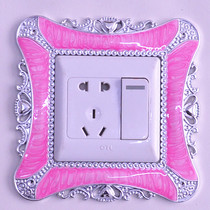 Switch sticker dustproof switch set 3 idyllic European acrylic socket wall sticker switch cover