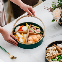 Nordic Dry Fruit Pan Candy Box Home ceramic Tied livingroom melon Snack Fruit Pan Snack compartment Compartment Compartment