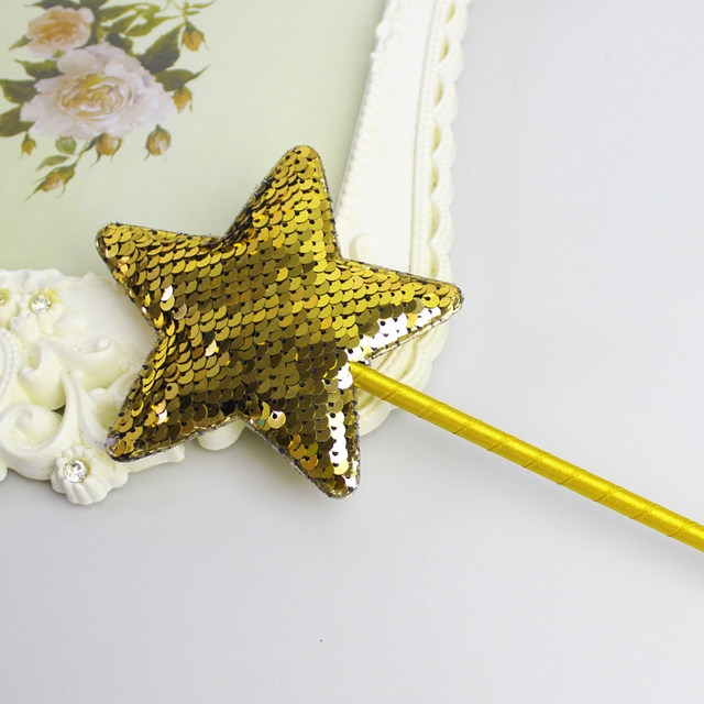 10.5cm sequined star stick prom ການປະຕິບັດຂອງເດັກນ້ອຍດອກຍິງ fairy stick ຂອງຄວາມຍາວປາ magic cane