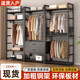 Open metal wardrobe frame bedroom floor hanging clothes rack 2025 new walk-in closet assembly shelf