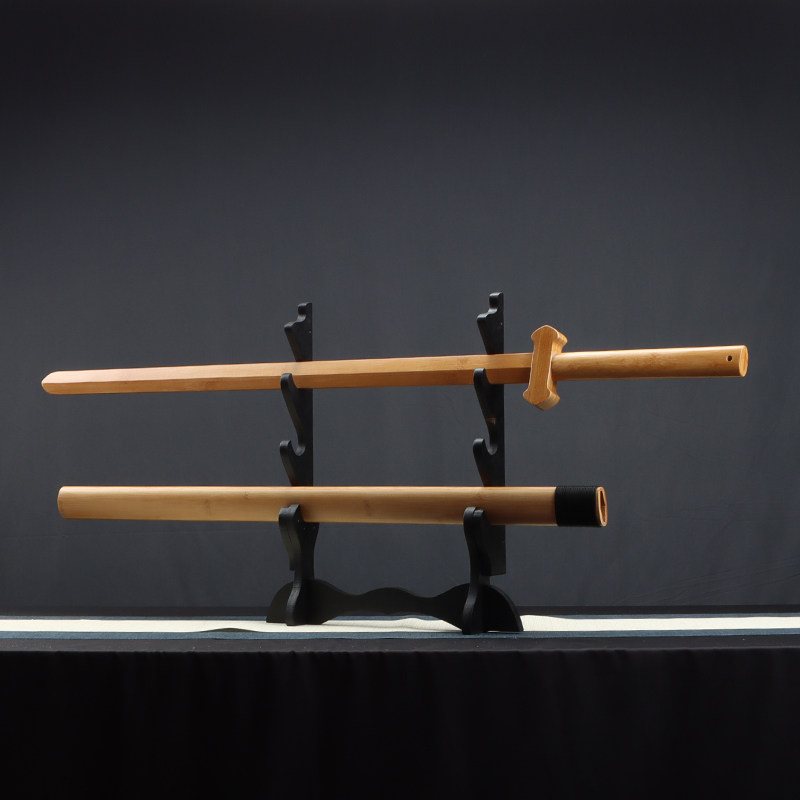 Bamboo sword with sheathed wooden all bamboo wooden samurai training practice performing ancient style Taiji sword adult hands sword