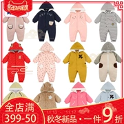 Laila cho bé mùa đông jumpsuit dày nam và nữ quần áo bé cotton cộng với nhung sơ sinh mùa đông quần áo