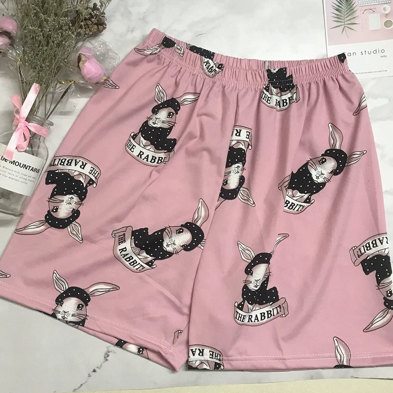 Quần pyjama phụ nữ quần short mùa hè cotton đơn giản quần short phụ nữ rộng rãi phong cách giản dị phụ nữ pyjama quần mỏng cotton mặc nhà phụ nữ - Quần tây