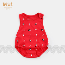 Long life rich and expensive belly Summer thin baby pure cotton baby protective belly red triangular khaki bag fart red