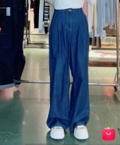 Guru NK0709R elastic waist straight jeans (shipped in 3-5 days)