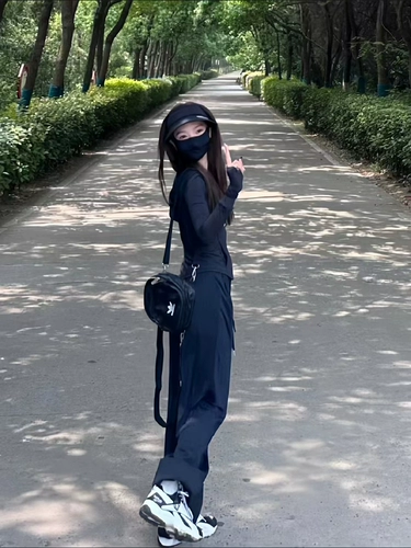 Шелковая одежда для защиты от солнца, приталенный спортивный костюм, комплект