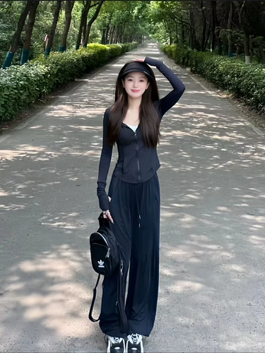 Шелковая одежда для защиты от солнца, приталенный спортивный костюм, комплект