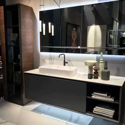Rock plate light luxury bathroom cabinet combination modern simple platform basin wash basin face wash basin toilet toilet bathroom