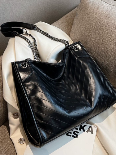 Вместительная и большая сумка через плечо, модная сумка на одно плечо, цепь, городской стиль