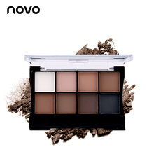 NOVO matt pearl earth color 8 color eye shadow disc high light silkworm brow powder waterproof eye shadow smoked naked makeup color makeup