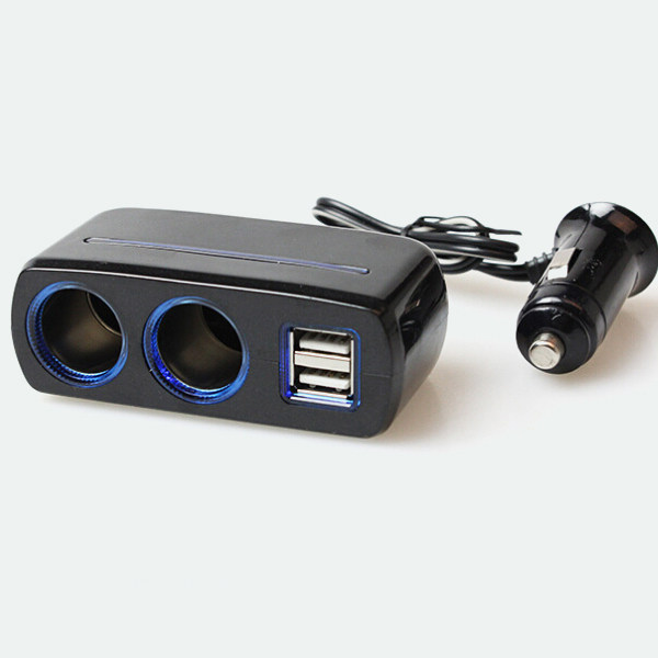 Vehicular charger car multifunction cigarette lighter one drag two USB car 12 24v universal mobile phone quick charge