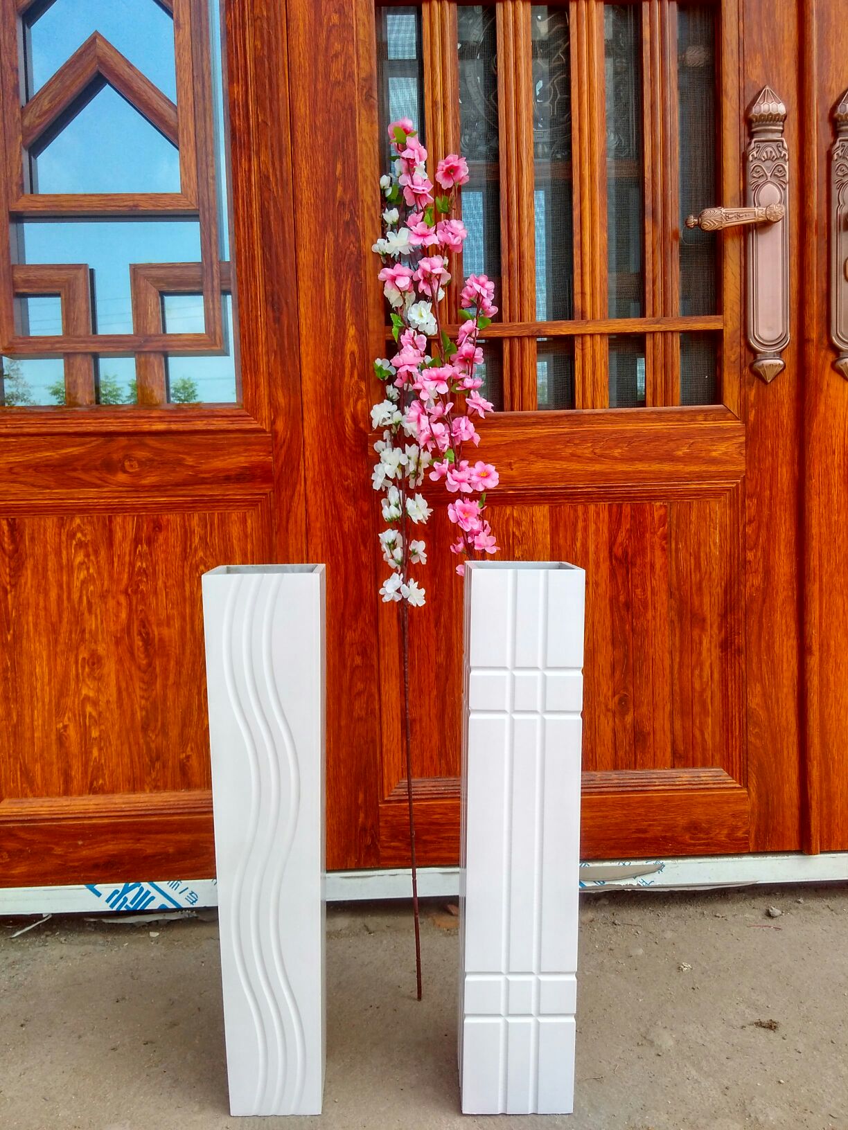 Gỗ giả gốm đơn giản thời trang phòng khách hiện đại hạ cánh bình hoa mô phỏng hoa khô cắm hoa - Vase / Bồn hoa & Kệ lọ hoa bàn tay phật
