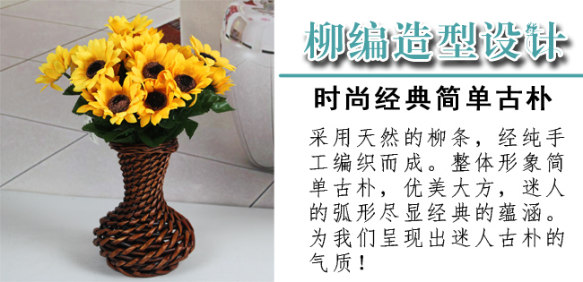 Trang chủ phụ kiện sáng tạo sân vườn mây mây wicker hoa mô phỏng hoa khô hoa cắm hoa nhỏ bình hoa trang trí - Vase / Bồn hoa & Kệ chậu nhựa treo tường