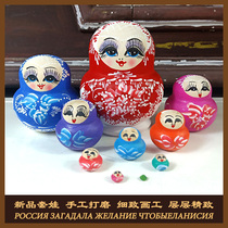 Russian doll 10-layer color-changing snowman doll hand-painted birthday gift cute cartoon educational toy