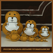 Russian doll baby tiger 10-layer cartoon puzzle cute hand-painted environmental safety Childrens Day gift