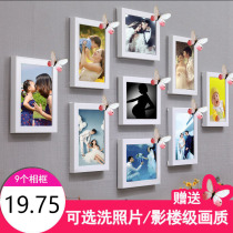 (set of) photo-frame composition photo frame 7-inch wall-mounted wall photo wall photo-frame wall bedroom room decoration photo wall