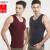 Áo ấm nam liền thân skinny mỏng cộng với áo nhung chạm đáy hoang dã Áo cổ chữ V thể thao vest thu đông - Áo ấm