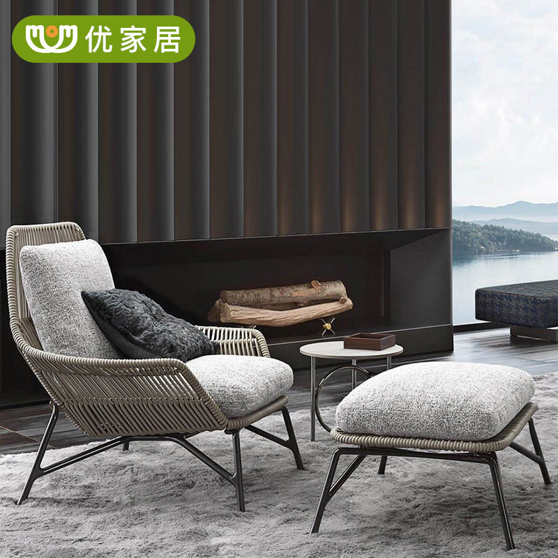 Balcony Casual Rattan Chair Tea Table Three Sets Combinations Outdoor Patio Single Vine Sofa Network Red Sloth Creative Furniture