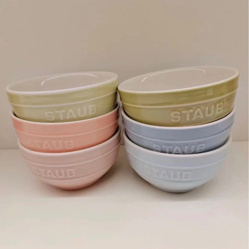 Staub Enamel Macaron Color Ceramic Rice Bowl 6-Piece Set Small Bowl Set Combination Tableware Rice Bowl Rabbit Bowl