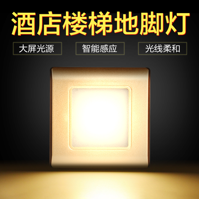 Hotel human body induction light night light energy-saving stairs buried light step light led foot light 86 embedded