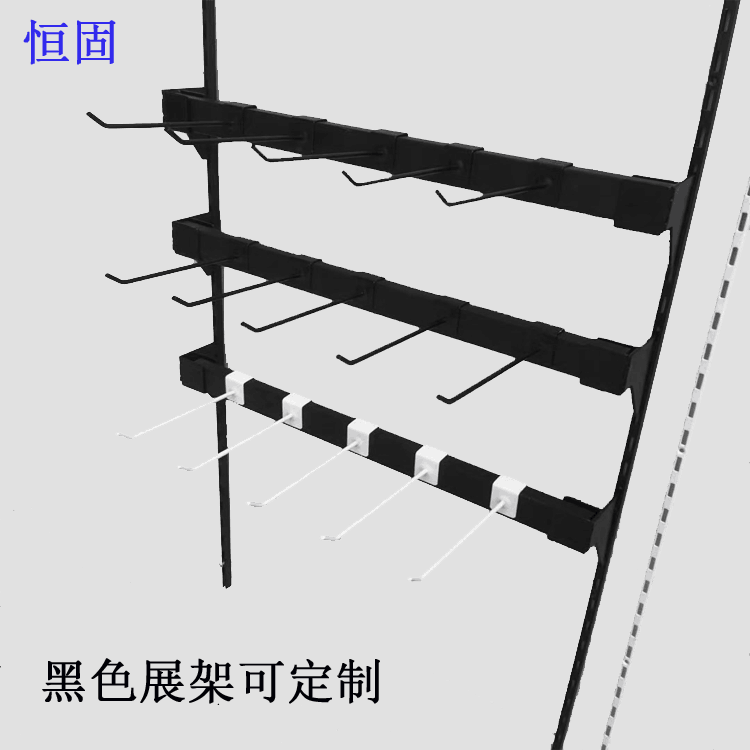 Custom Black Phone Accessories Show Rack Uber Accessories Shop Socks Square Pipe Hook Rack Assembly Pet Store Shelves