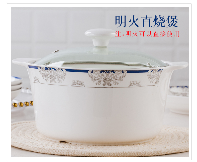 Jingdezhen ceramic tableware suit dishes bulk, Korean bowl dish dish dish household creative DIY combination